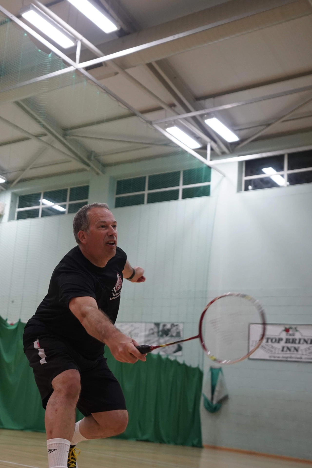A badminton player