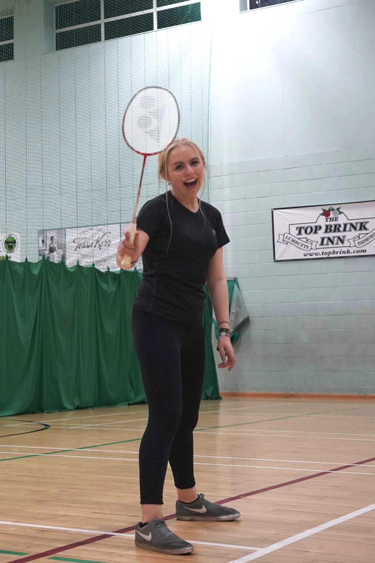 A badminton player